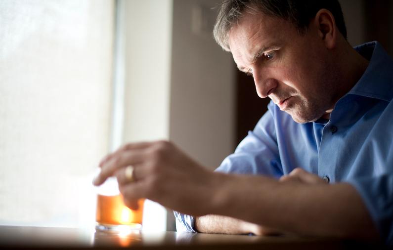 Stress in the workplace 2 Man drinking